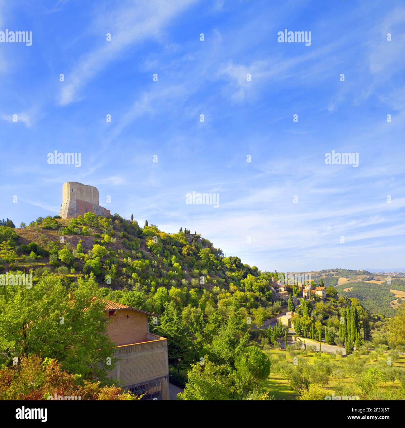 Sehenswürdigkeiten in der Toskana: Rocca di Tentennano. Italien. Stockfoto
