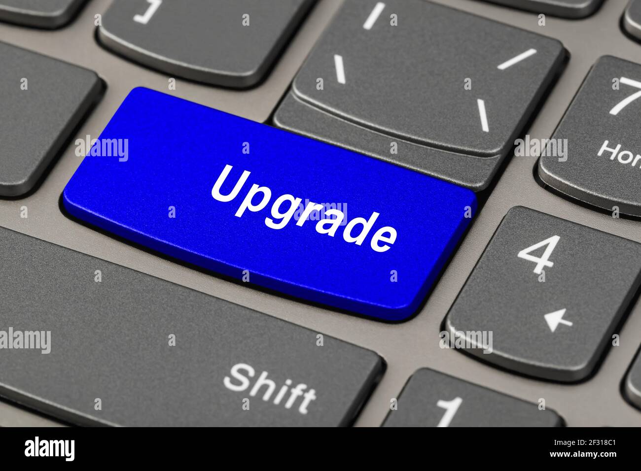 Computer-Notebook-Tastatur mit Upgrade-Schlüssel Stockfoto