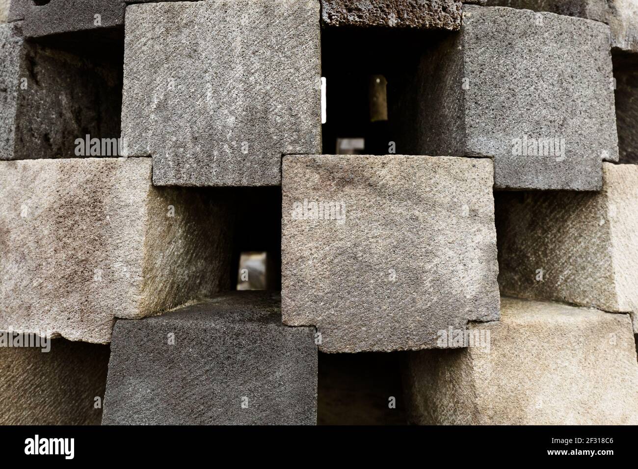 Stupa in Borobudur Buddist Temple - Insel Java Indonesien Stockfoto