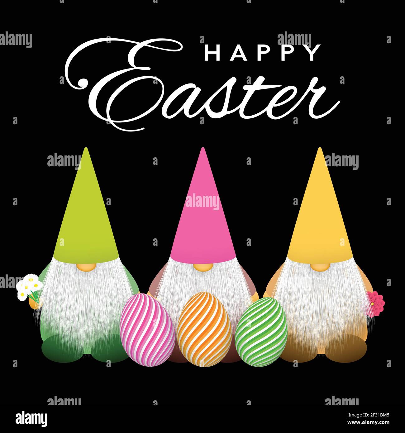 Frohe Ostern Gnome. Stock Vektor