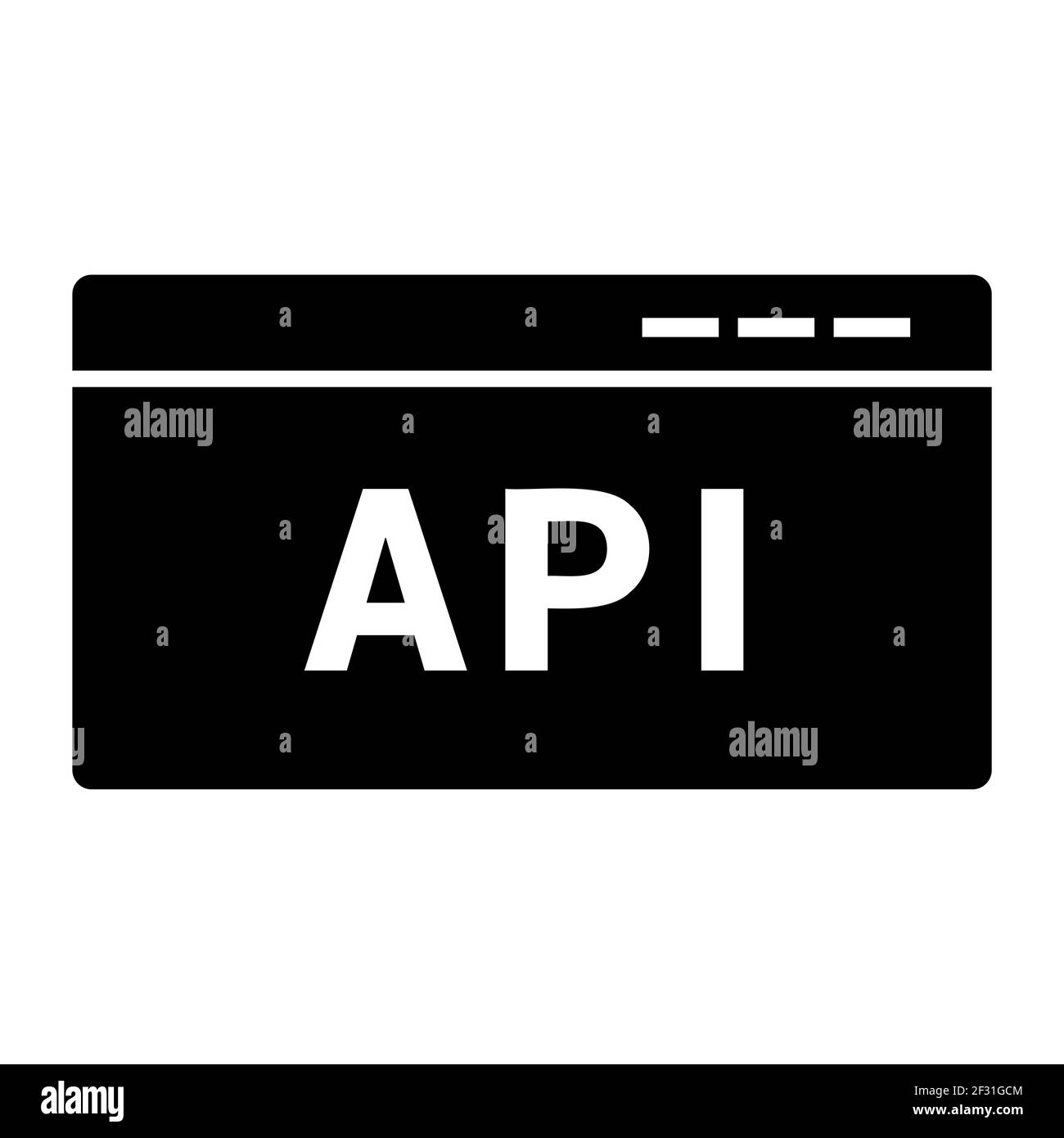 API-Code-Symbol auf weißem Hintergrund flach Stil isoliert. API-Code-Symbol für Ihre Website-Design, Logo, App, UI. Vektorgrafik. Stock Vektor