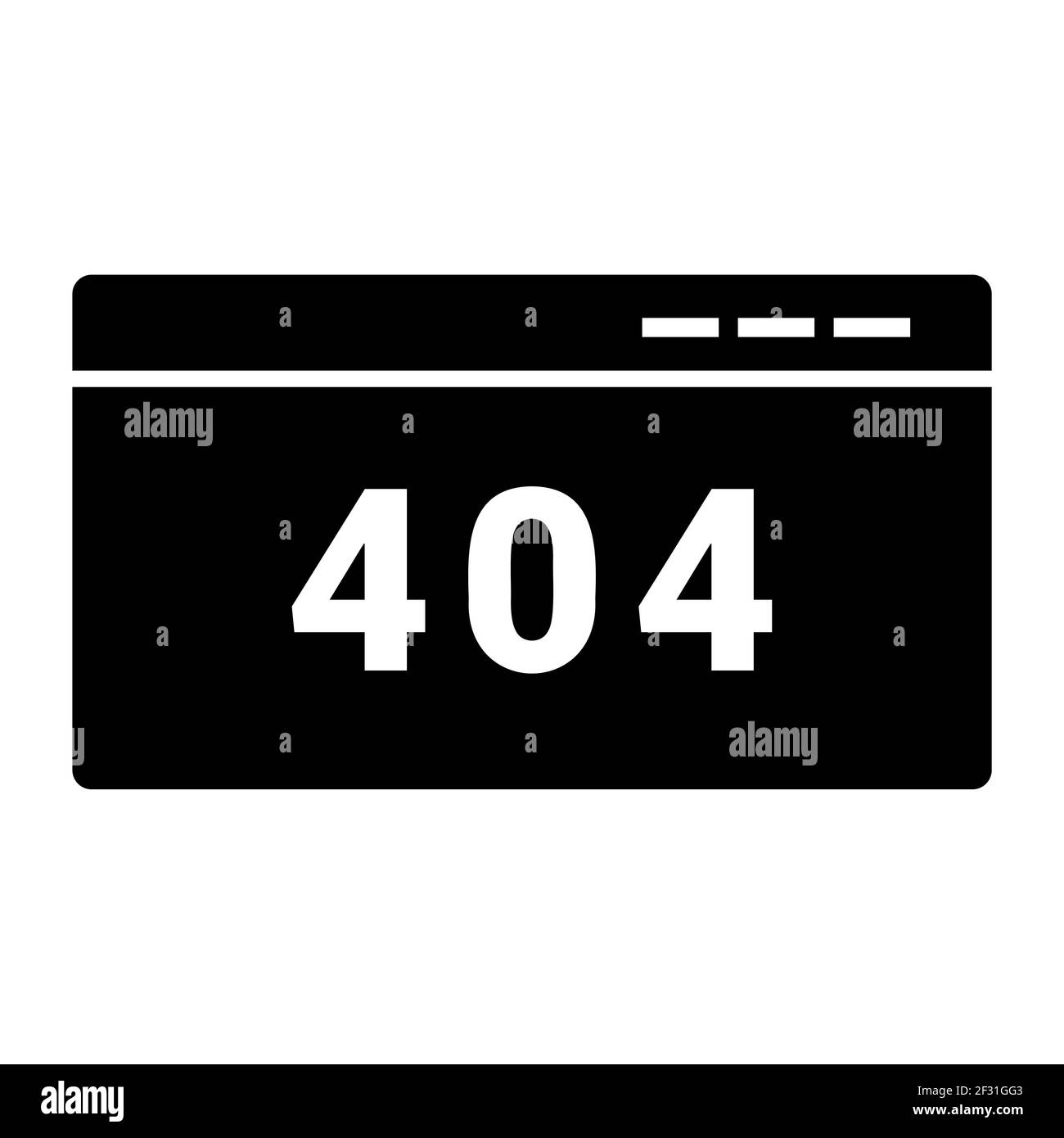 404 Fehlercode-Symbol isoliert auf weißem Hintergrund flacher Stil. HTML-Code-Symbol für Ihre Website-Design, Logo, App, UI. Vektorgrafik Stock Vektor