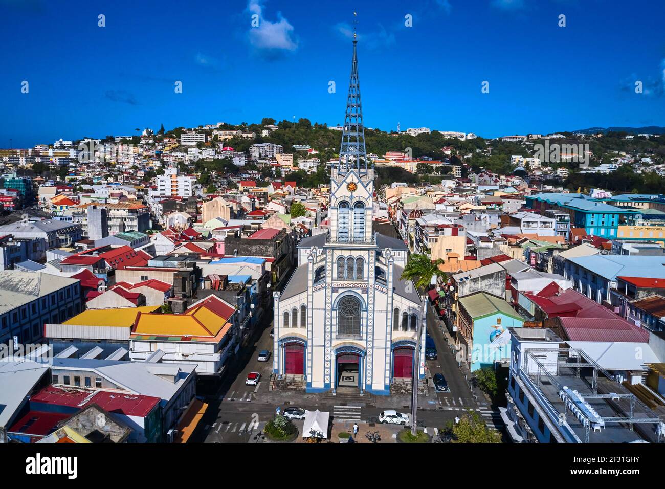 Frankreich, Westindien, Martinique, Fort-de-France, Stadtbild und Kathedrale Saint-Louis Stockfoto