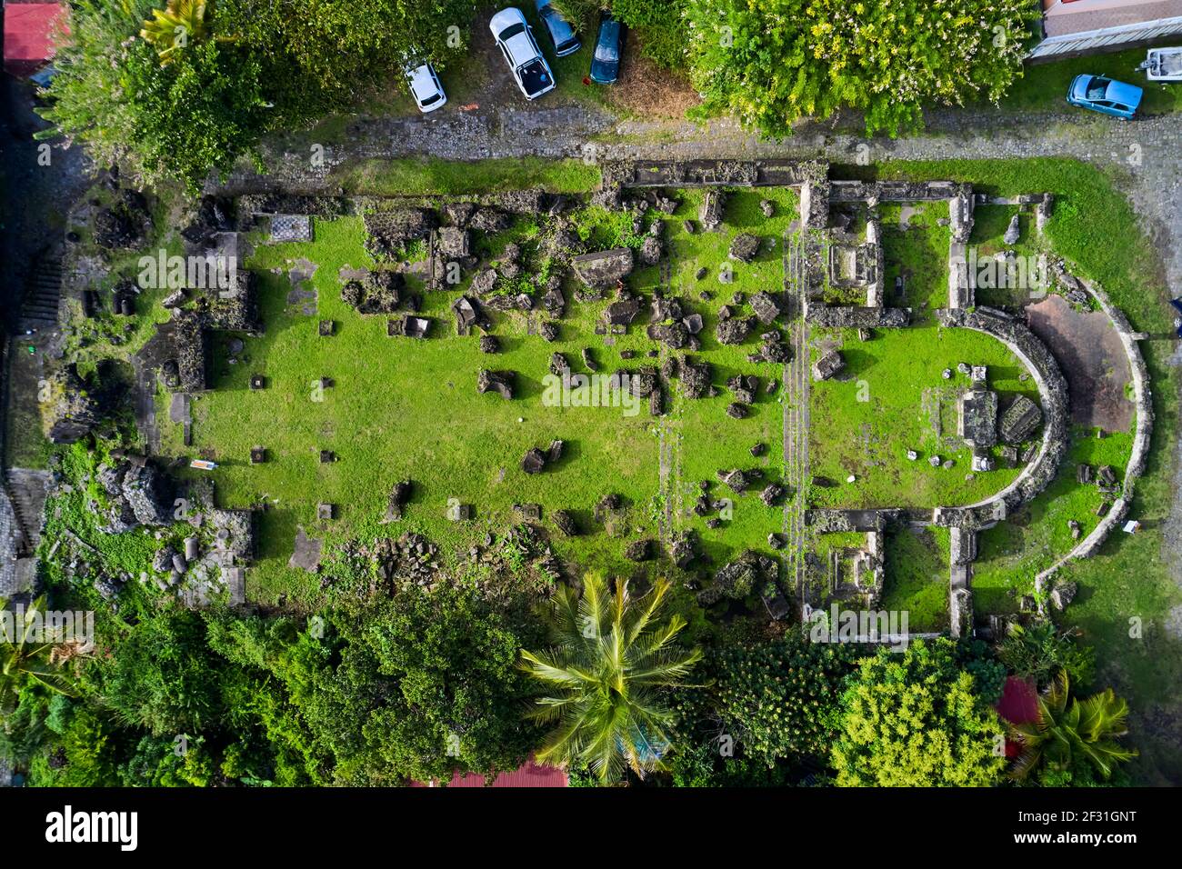 Frankreich, Westindien, Martinique, Saint-Pierre, Ruinen der Fort-Kirche Stockfoto