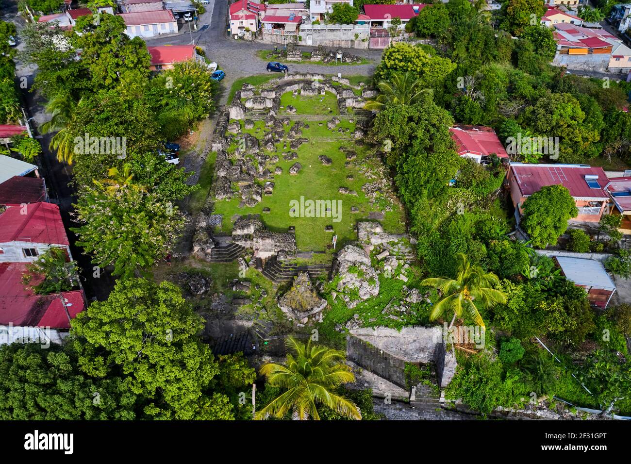 Frankreich, Westindien, Martinique, Saint-Pierre, Ruinen der Fort-Kirche Stockfoto