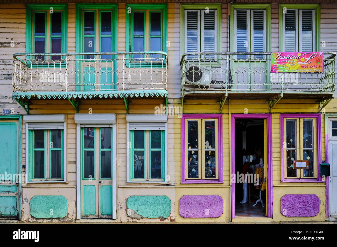 Frankreich, Westindien, Martinique, Saint-Esprit, farbiges Haus Stockfoto