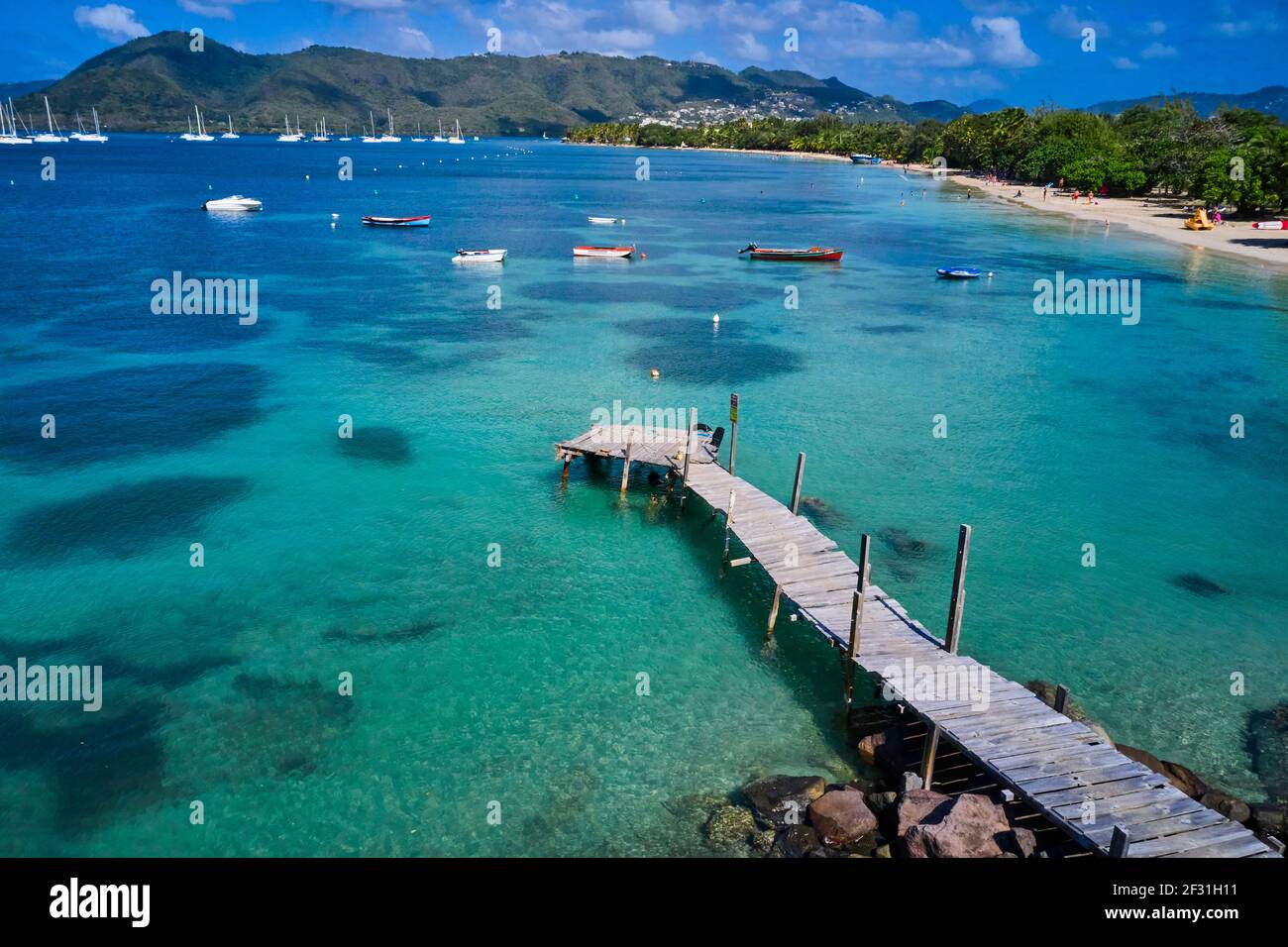 Frankreich, Westindien, Martinique, Sainte-Anne, Pointe Marin Strand Stockfoto
