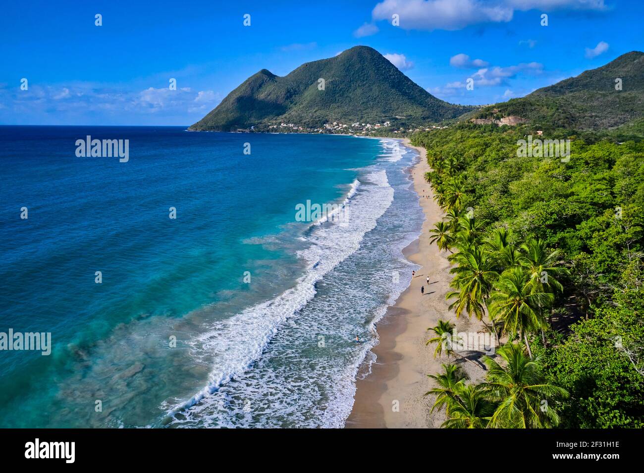 Frankreich, Westindien, Martinique, Le Diamant, der Strand und der Morne Larcher Stockfoto