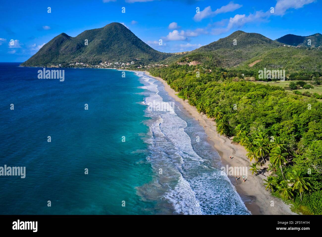 Frankreich, Westindien, Martinique, Le Diamant, der Strand und der Morne Larcher Stockfoto