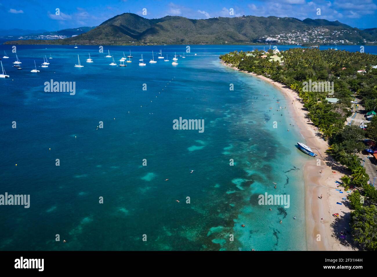 Frankreich, Westindien, Martinique, Sainte-Anne, Pointe Marin Strand Stockfoto