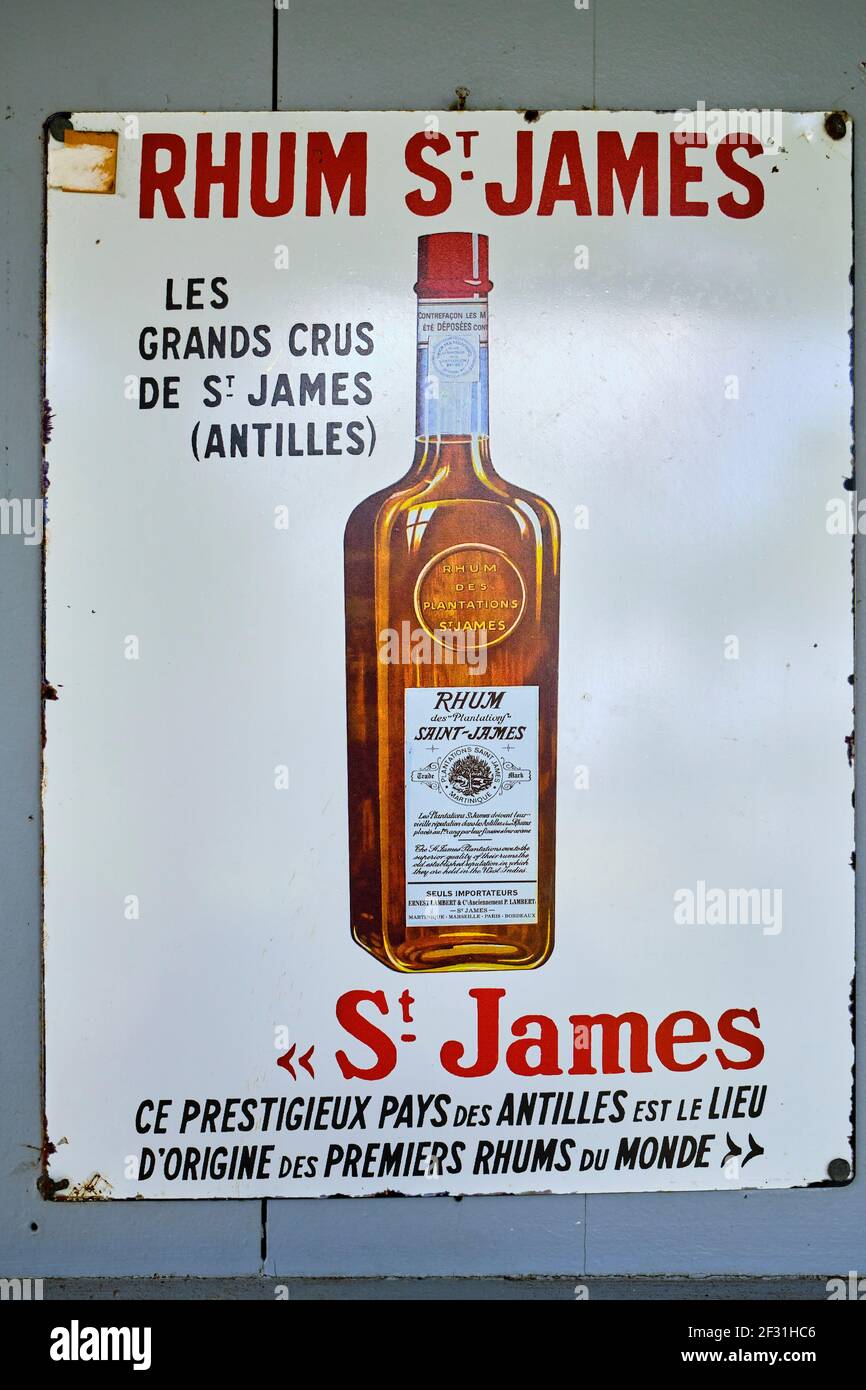 Frankreich, Westindien, Martinique, Sainte-Marie, Saint-James Destillerie, die ein Rum-Museum beherbergt Stockfoto