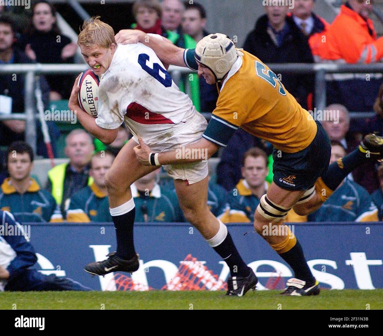 Rugby - England gegen Australien - November 2002 Stockfoto
