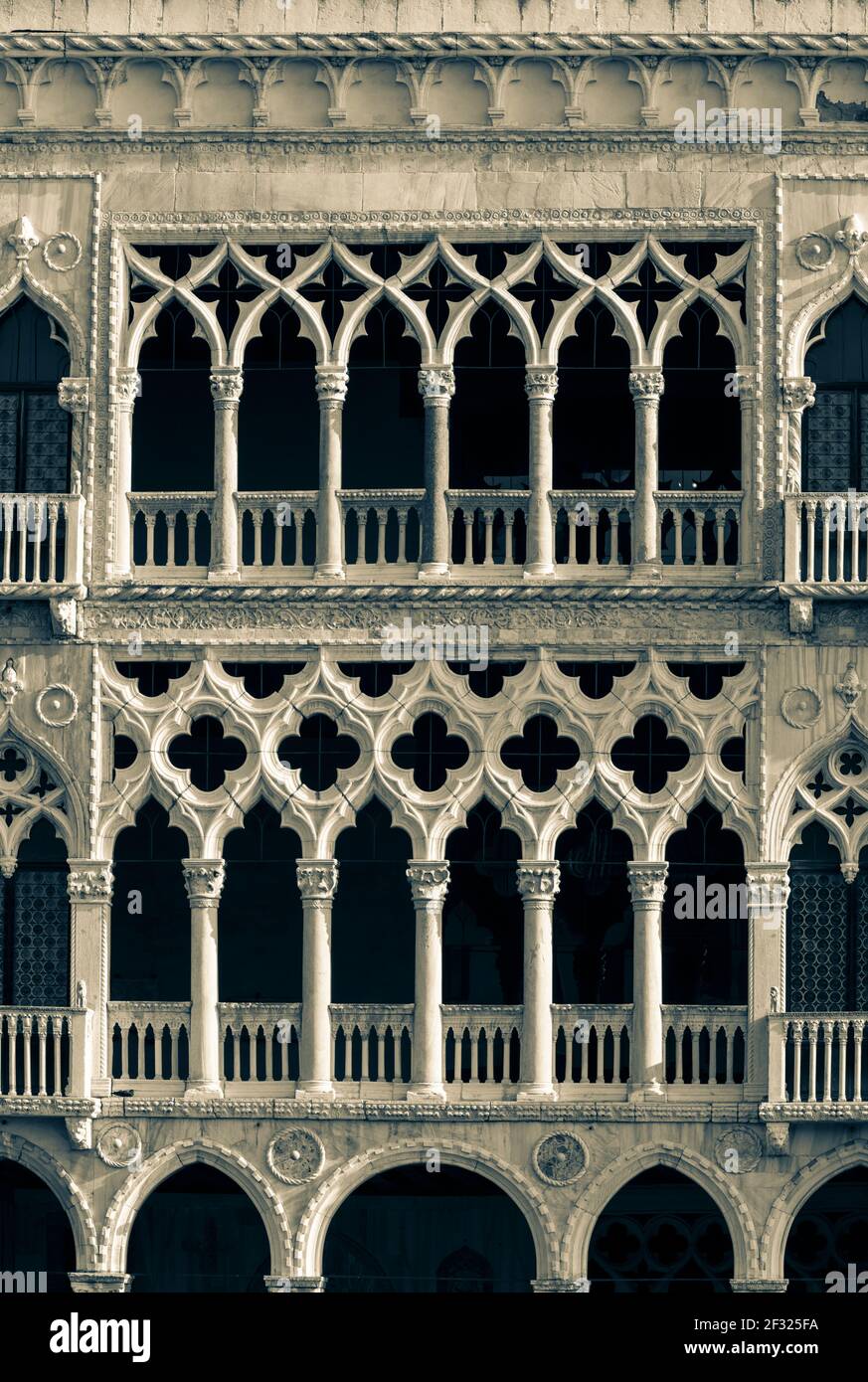 Italien, Venedig, Ca'd'Oro die berühmtesten venezianischen gotischen Paläste auf der Canal Grande Stockfoto