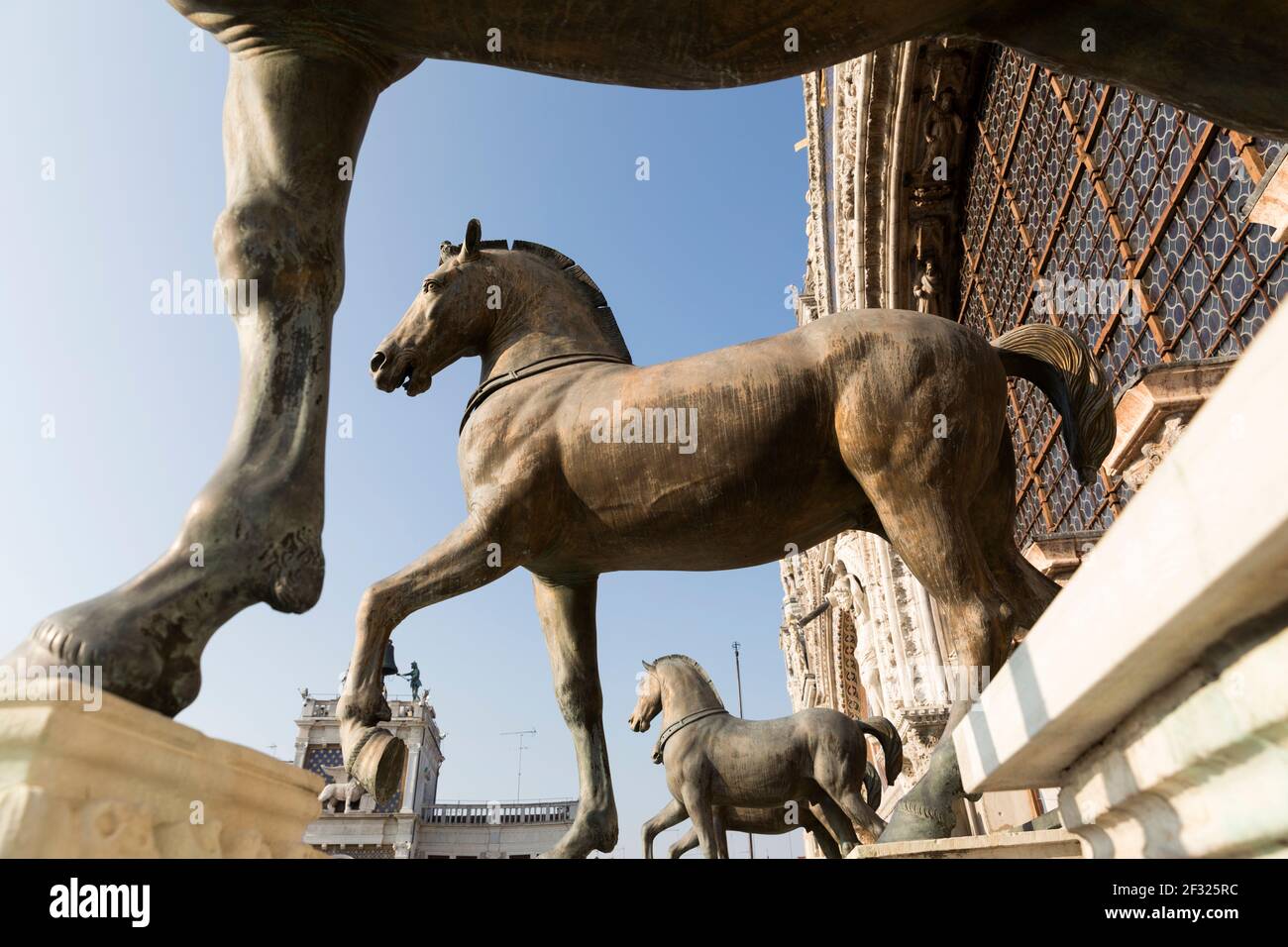 Italien, Venedig, Basilika San Marco, die vier Pferde des Markusplatzes Stockfoto