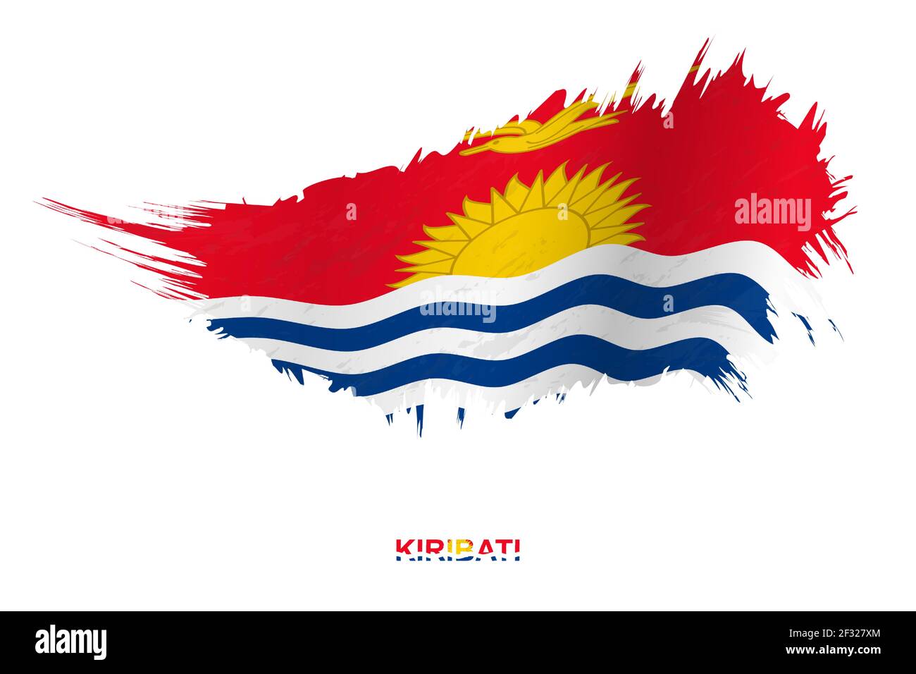 Flagge von Kiribati im Grunge-Stil mit wehenden Effekt, Vektor Grunge Pinselstrich Flagge. Stock Vektor