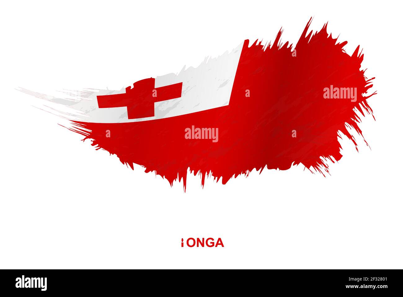 Flagge von Tonga im Grunge-Stil mit wehenden Effekt, Vektor Grunge Pinselstrich Flagge. Stock Vektor