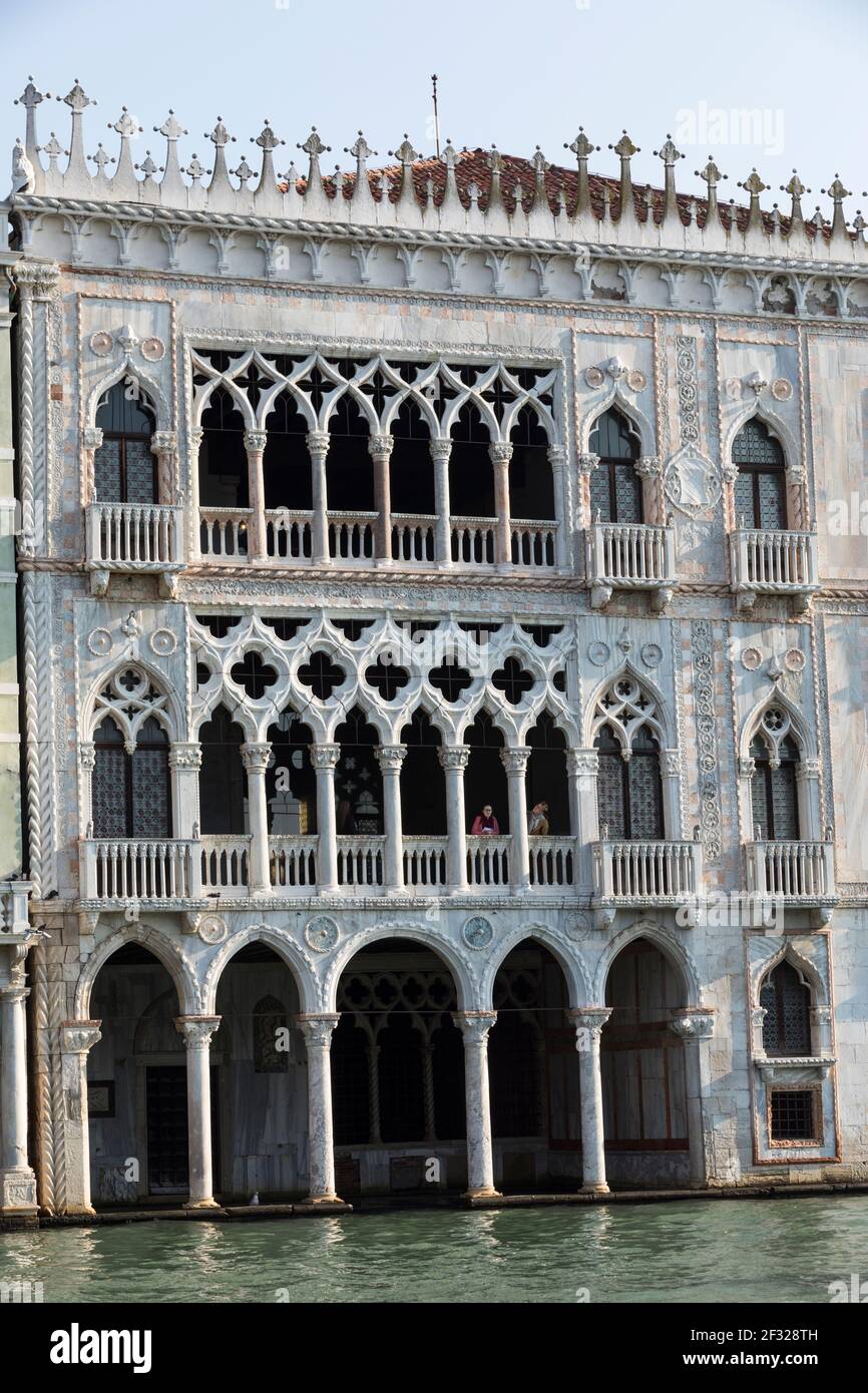 Italien, Venedig, Ca'd'Oro die berühmtesten venezianischen gotischen Paläste auf der Canal Grande Stockfoto