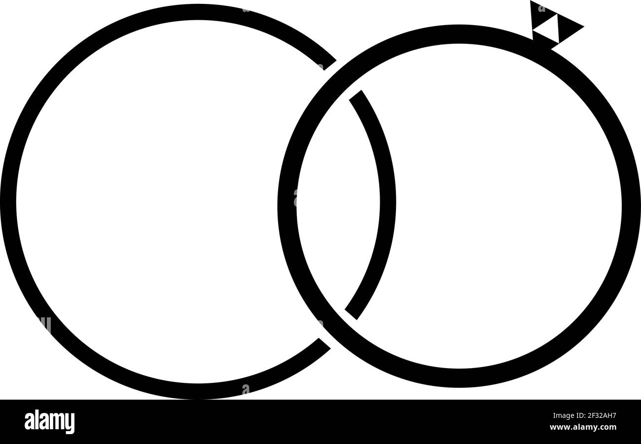 Symbol für Eheringe. Schmuckwaren Logo Design. Schwarze Farbringe mit  Rauten-Symbol-Piktogramm. Vektorgrafik Stock-Vektorgrafik - Alamy
