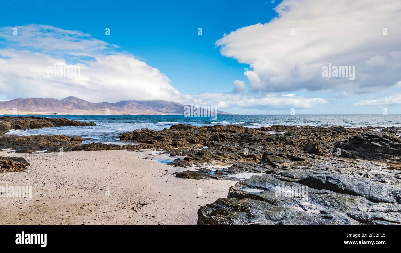 Punta Jandia, Strand, Fuerteventura, Kanarische Inseln, Spanien Stockfoto