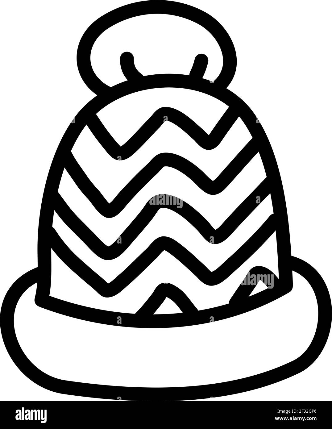 Skihut, Illustration, Vektor auf weißem Hintergrund Stock Vektor