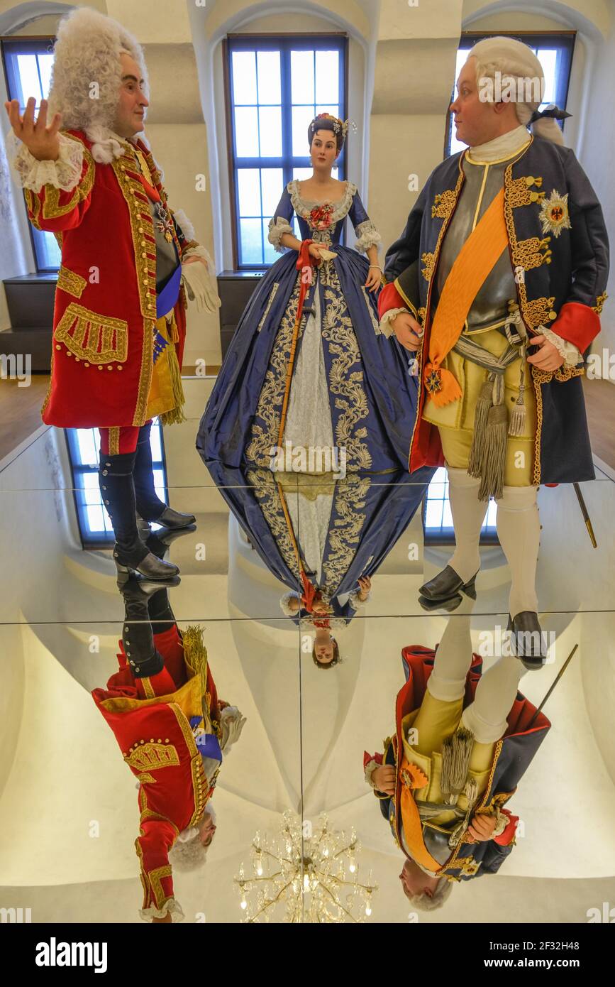 Figuren, Dauerausstellung, Festung Königstein, Sächsische Schweiz, Sachsen, Schloss Königstein, Deutschland Stockfoto