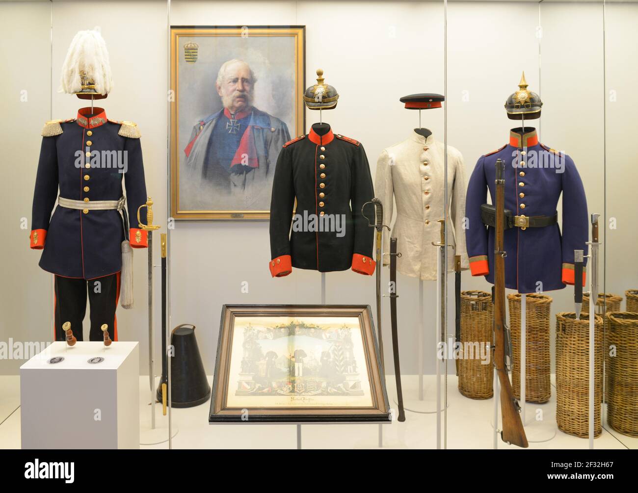 Uniformen, Dauerausstellung, Festung Königstein, Sächsische Schweiz, Sachsen, Schloss Königstein, Deutschland Stockfoto