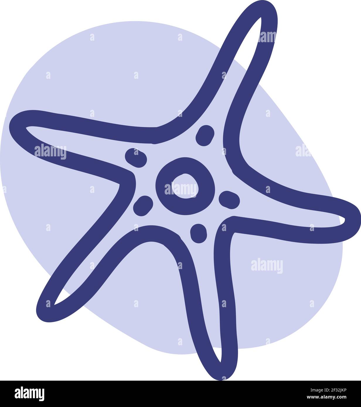 Seestar Fisch, Illustration, Vektor auf weißem Hintergrund Stock Vektor