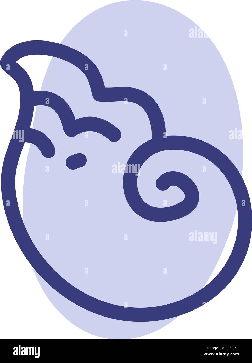 Kleine Meeresmuschel, Illustration, Vektor auf weißem Hintergrund Stock Vektor