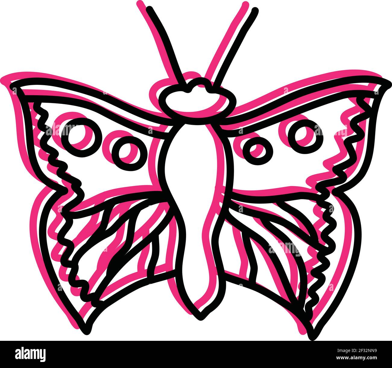 Kleiner rosa Schmetterling, Illustration, Vektor auf weißem Hintergrund Stock Vektor