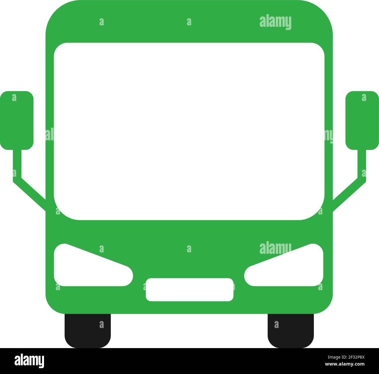 Grüner Bus, Illustration, Vektor auf weißem Hintergrund Stock Vektor