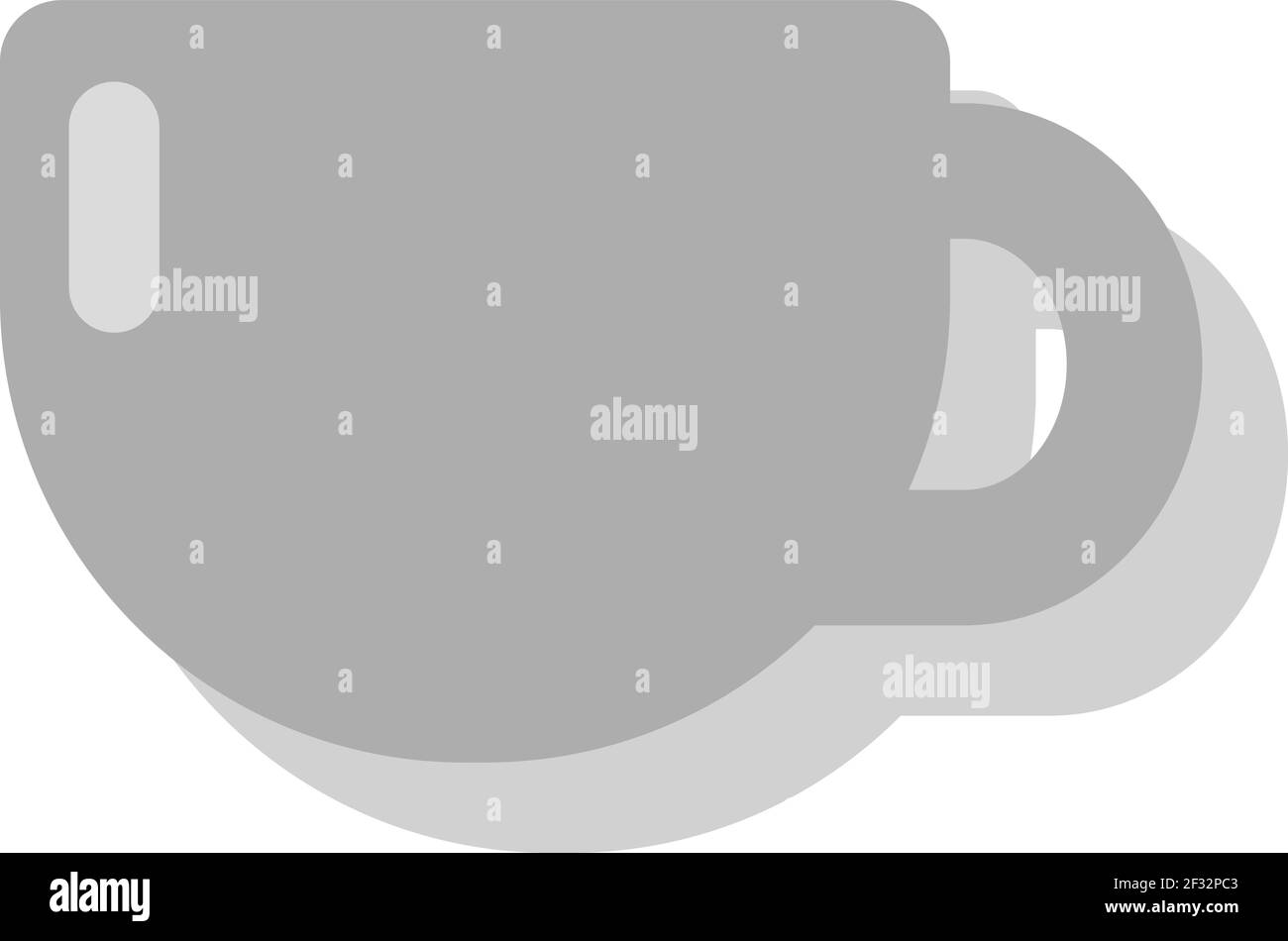 Graue Tasse, Illustration, Vektor auf weißem Hintergrund Stock Vektor