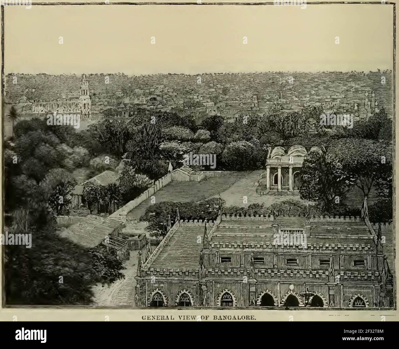 Ein Blick auf Bangalore. Illustration für die Kreuzeroberungen, EINE Aufzeichnung der Missionsarbeit in der ganzen Welt, herausgegeben von Edwin Hodder (Cassell, c 1890) Stockfoto