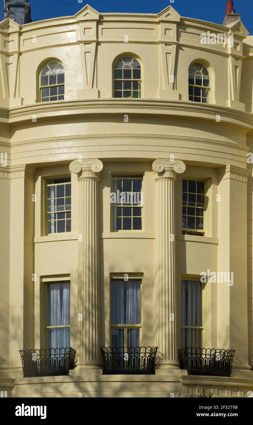 Brunswick Square Hove East Sussex England Fassaden der westlichen Terrasse Regency Periode Grade ich Architektur Denkmalschutz Stockfoto