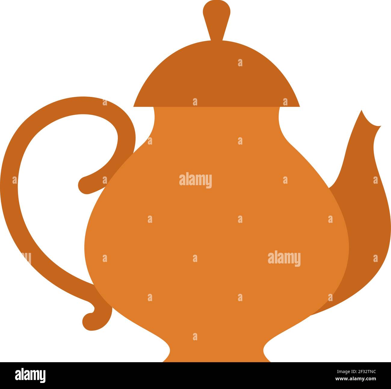 Hellorange Teekanne, Illustration, Vektor auf weißem Hintergrund Stock Vektor