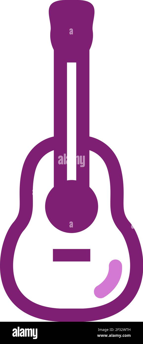 Rosa Gitarre, Illustration, Vektor auf weißem Hintergrund Stock Vektor