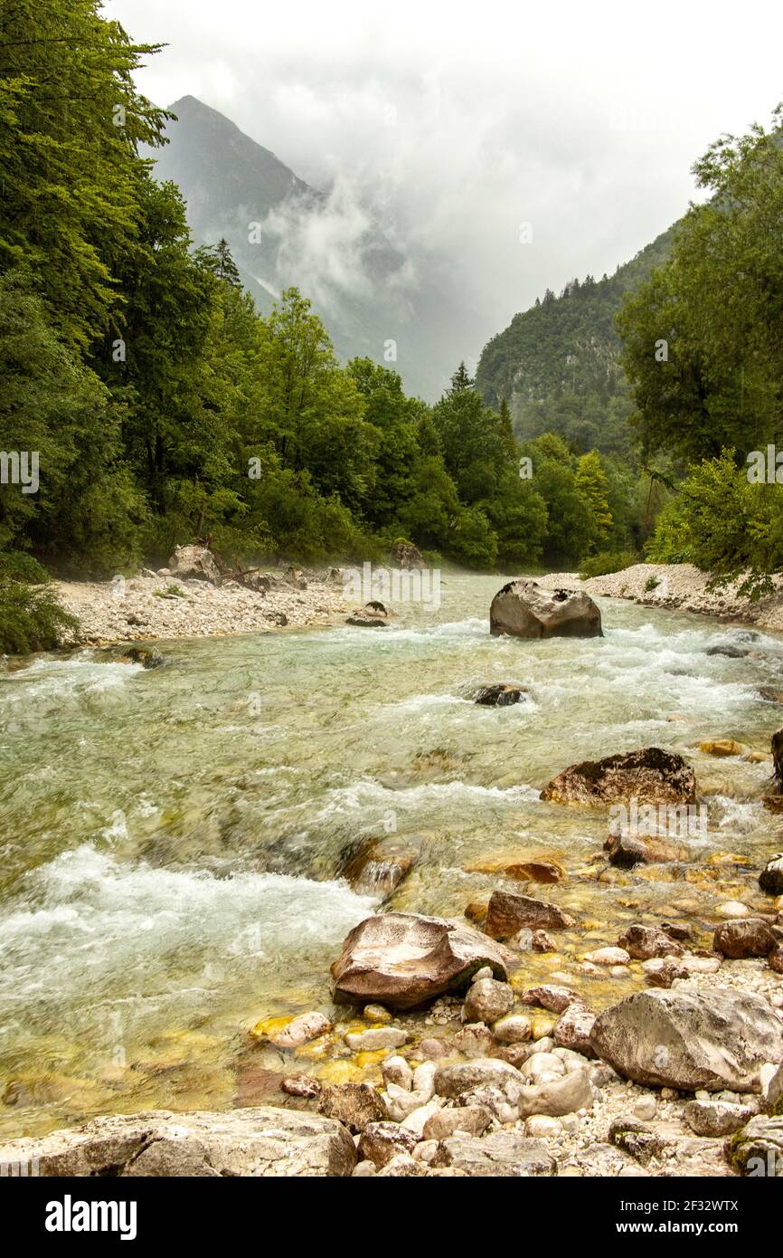 Fluss Soca Stockfoto