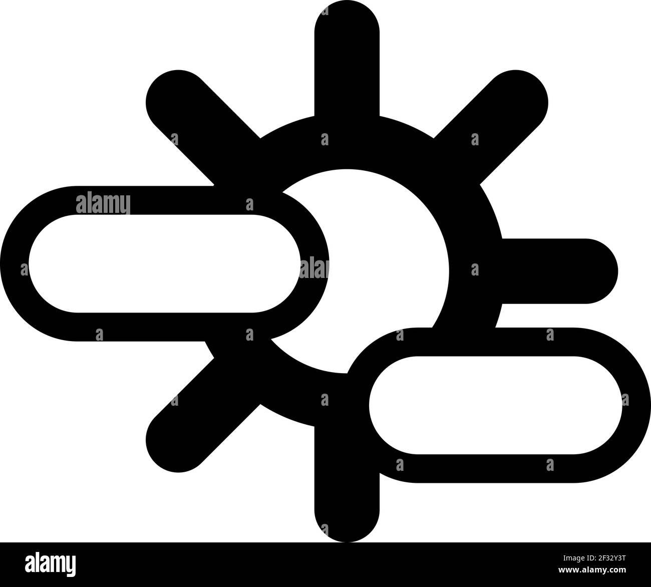 Nebel mit Sonne, Illustration, Vektor auf weißem Hintergrund Stock Vektor