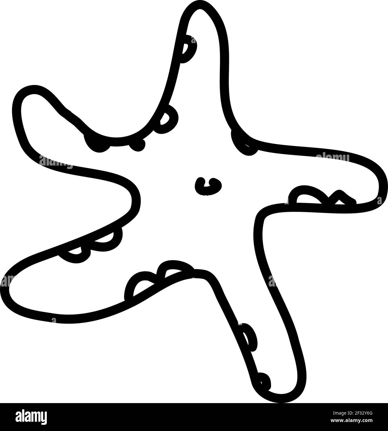 Seestar Fisch, Illustration, Vektor auf weißem Hintergrund Stock Vektor