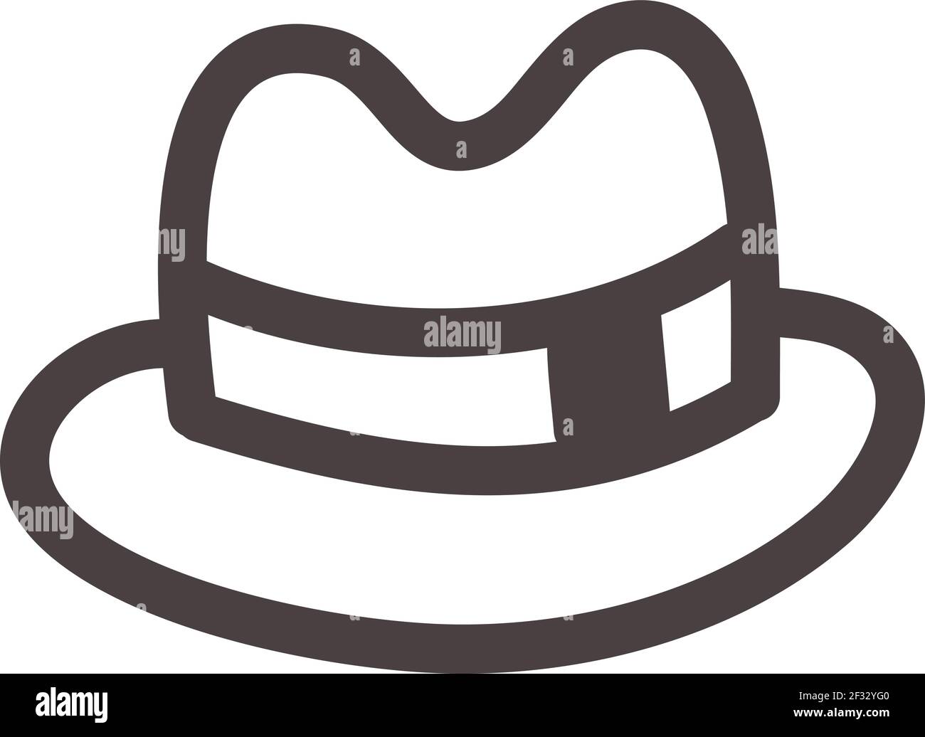 Stilvoller Hut, Illustration, Vektor auf weißem Hintergrund Stock Vektor
