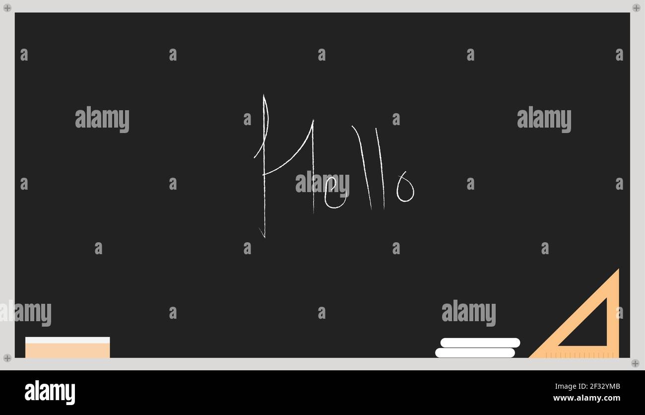 Schule Chakleboard, Illustration, Vektor auf weißem Hintergrund. Stock Vektor