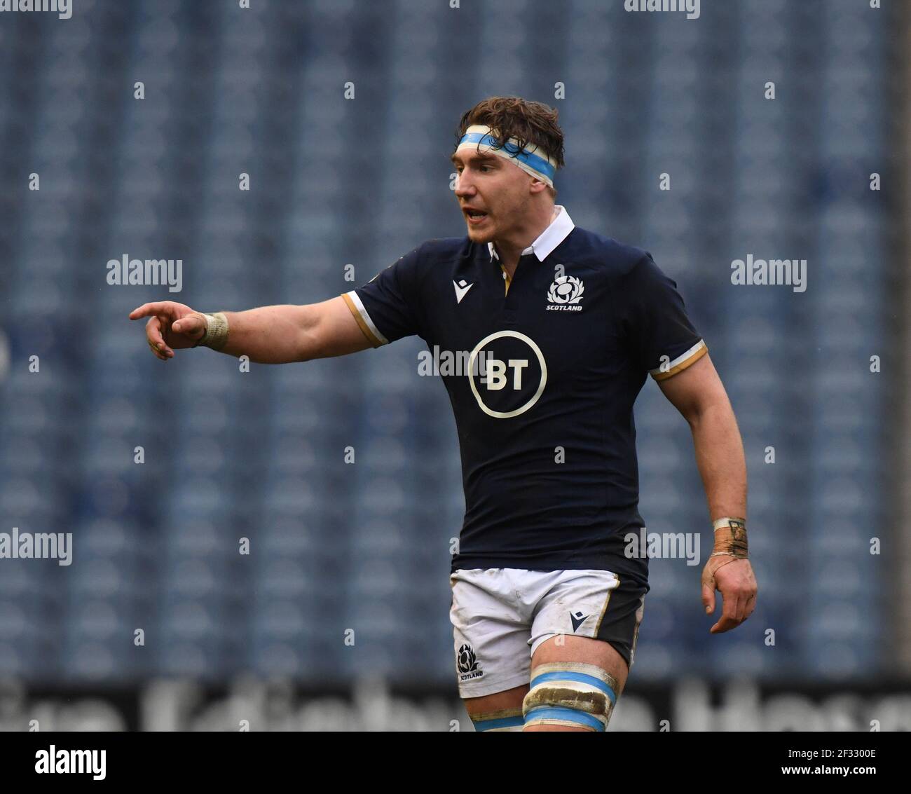 BT Murrayfield Stadium, Edinburgh, Schottland UK,14th. März 21. Guinness Six Nations Spiel.Schottland gegen Irland. Jamie Ritchie VICE CAPTAIN (Edinburgh) of Scotland Credit: eric mccowat/Alamy Live News Stockfoto