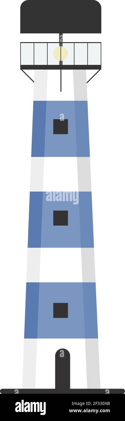 Leuchtturm, Illustration, Vektor auf weißem Hintergrund. Stock Vektor