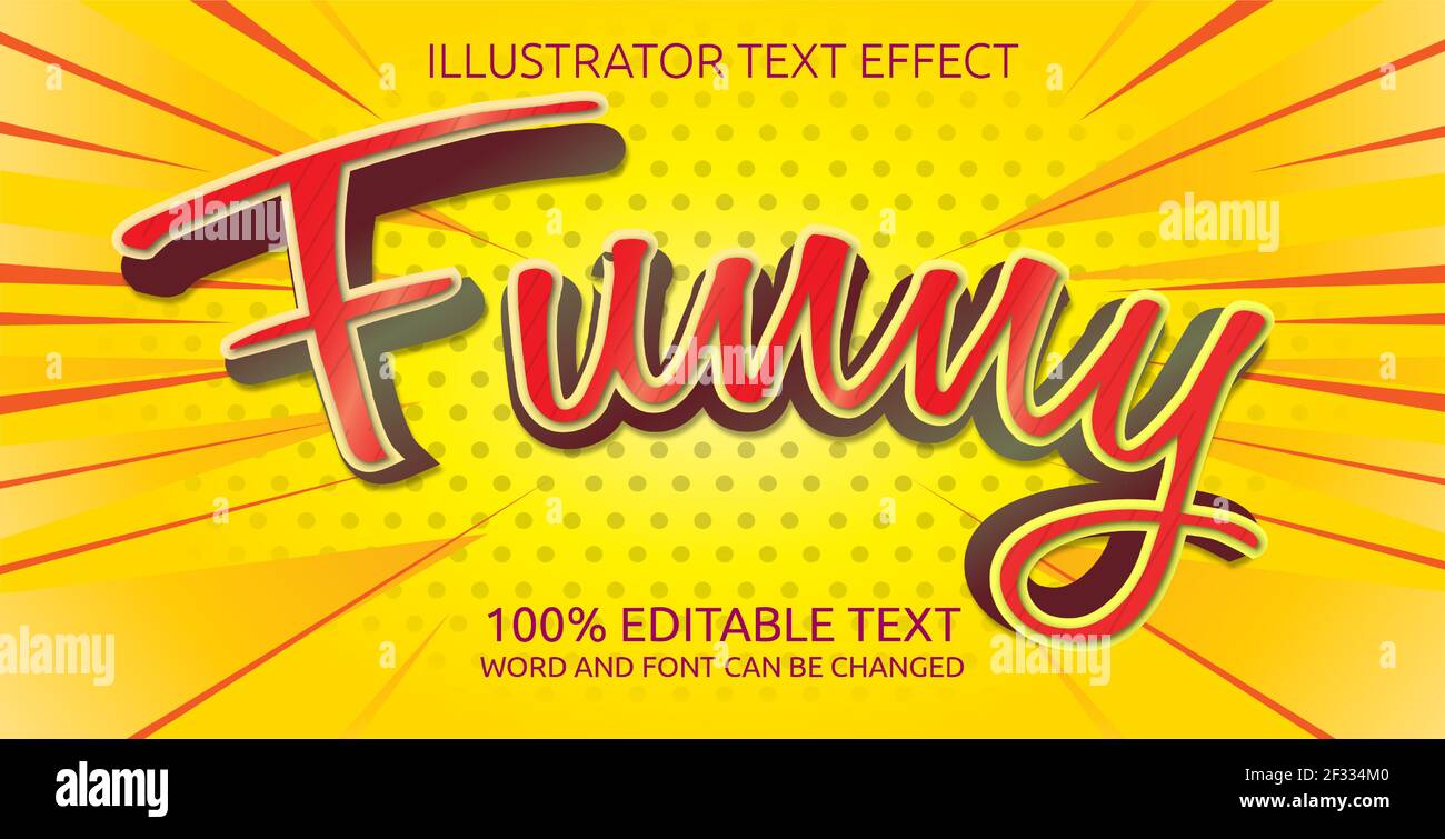 Editierbarer Texteffekt, lustiger Stil Stock Vektor