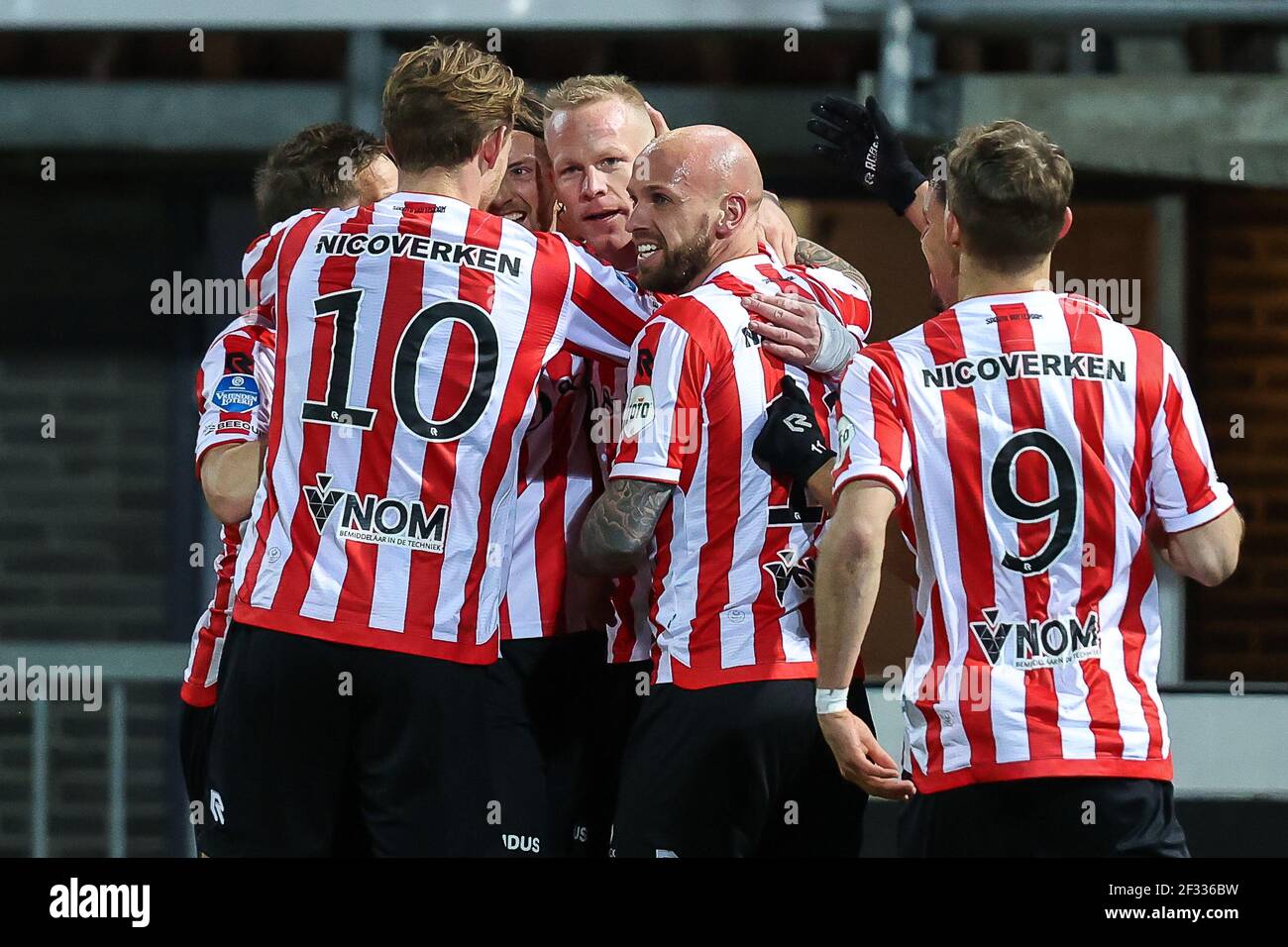 ROTTERDAM, NIEDERLANDE - MÄRZ 13: Wouter Burger von Sparta Rotterdam, Tom Beugelsdijk von Sparta Rotterdam und Bryan Smeets von Sparta Rotterdam während Stockfoto