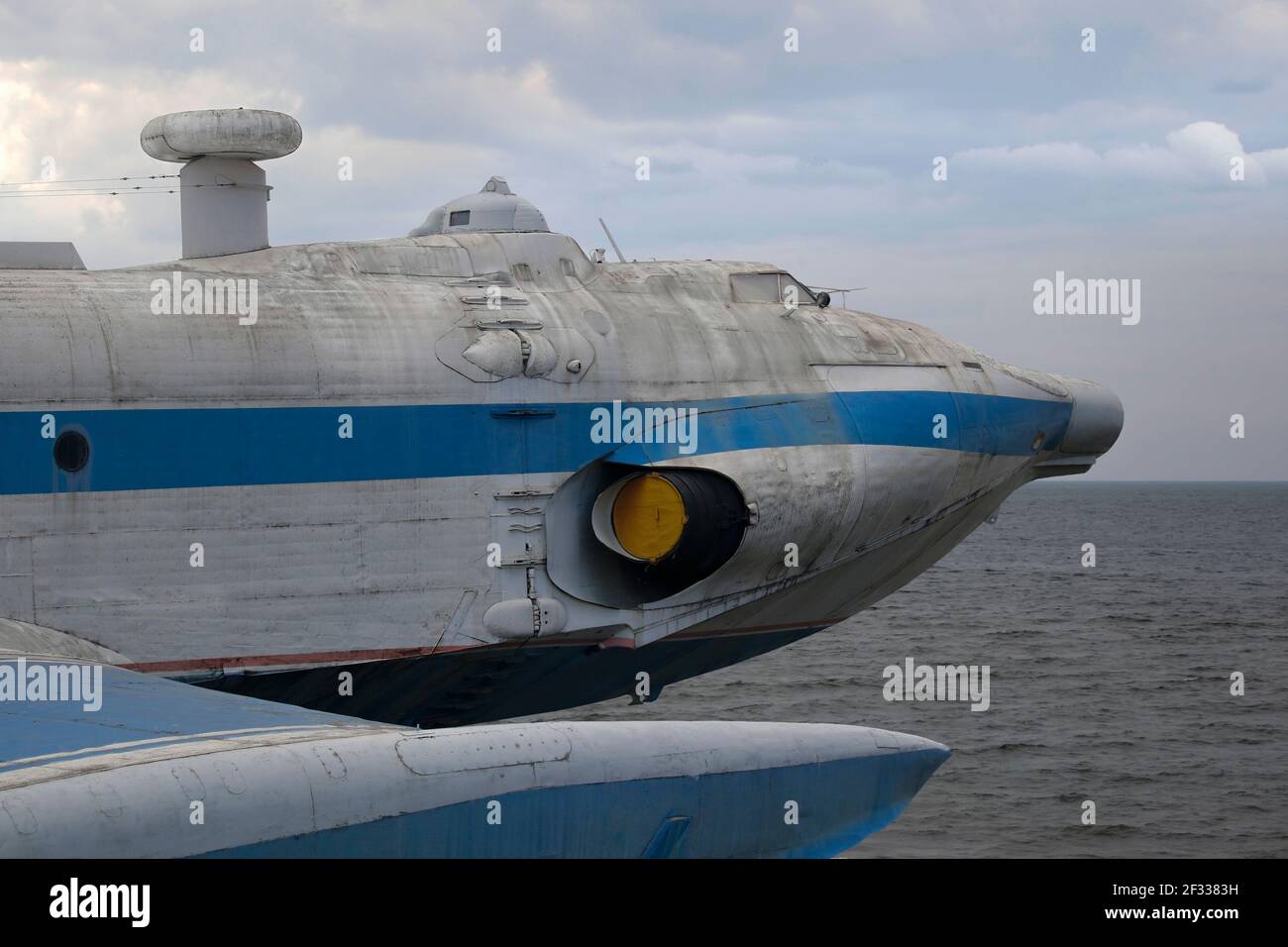 Soviet Navy A-90 Orlyonok Eaglet, ein Bodeneffektflugzeug, das 1960s vom Central Hydrofoil Design Bureau entworfen wurde. Nur 4 wurden gebaut. Stockfoto