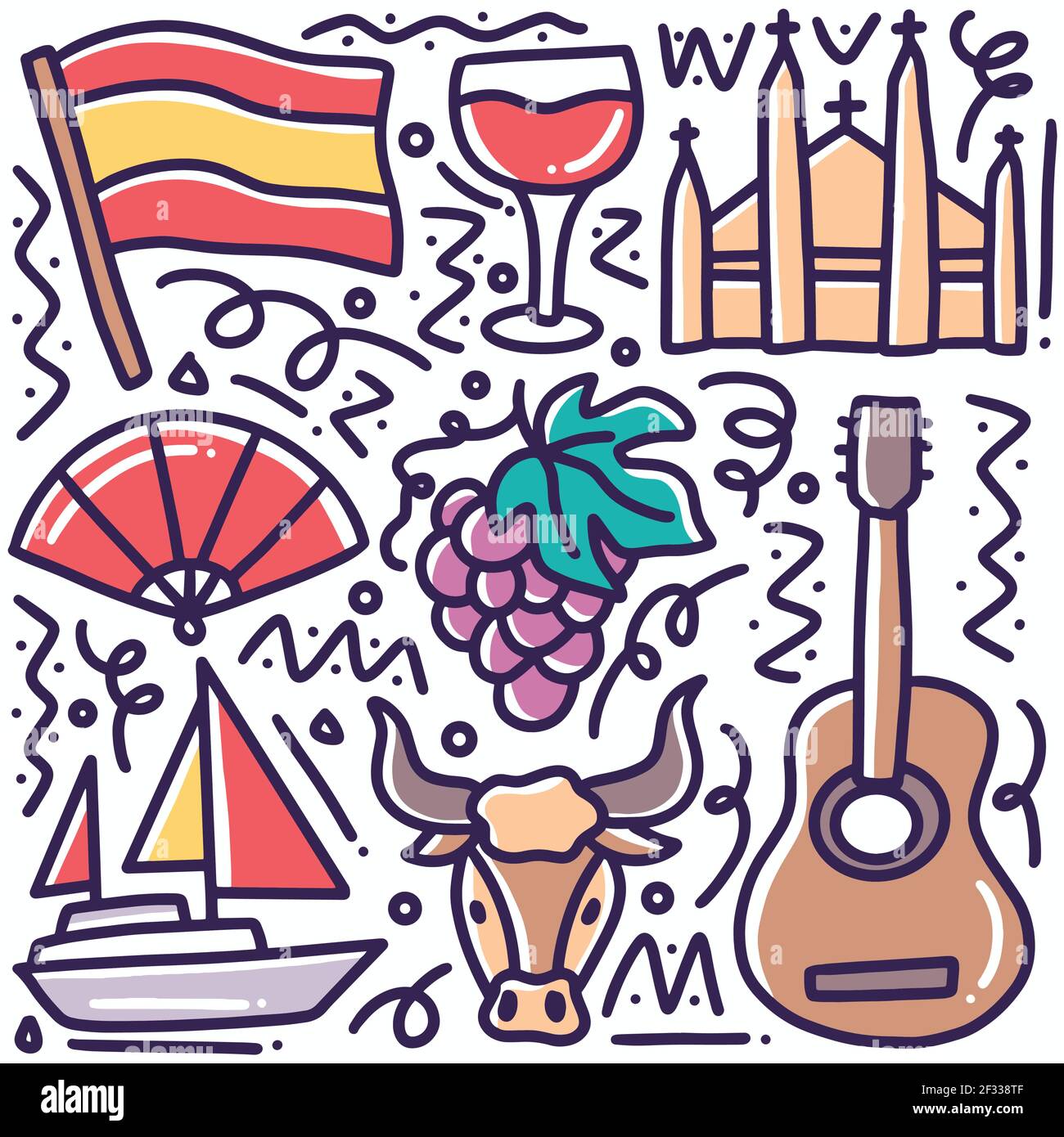 Handgezeichnete Feiertage Doodle Set Stock Vektor