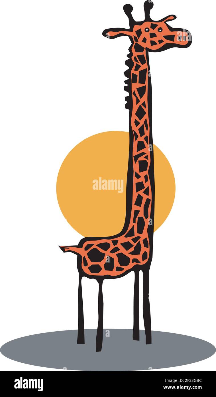 Lustige Giraffe Vektor Illustration Stock Vektor