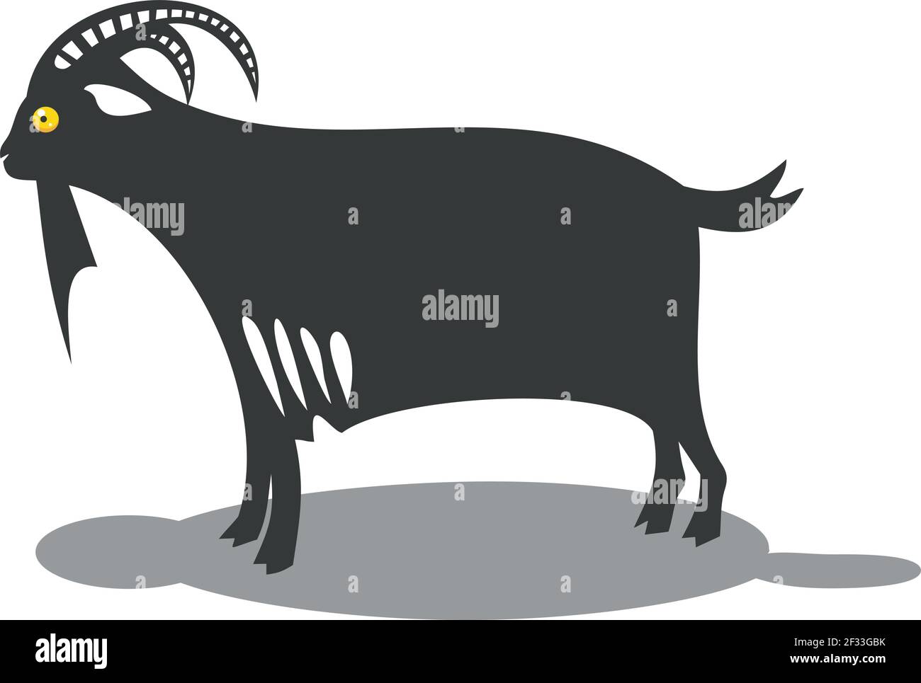 Schwarze Ziege Vektor-Illustration Stock Vektor