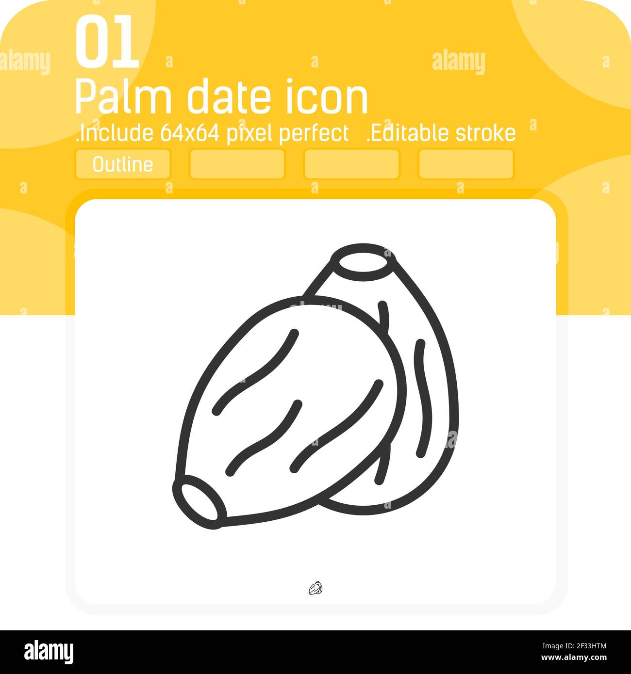 Palm Datumssymbol mit hochwertiger schwarzer Umrandung auf weißem Hintergrund isoliert. Vektordarstellung Element dünne Linie Zeichen Symbol Symbol für ui, ux Stock Vektor