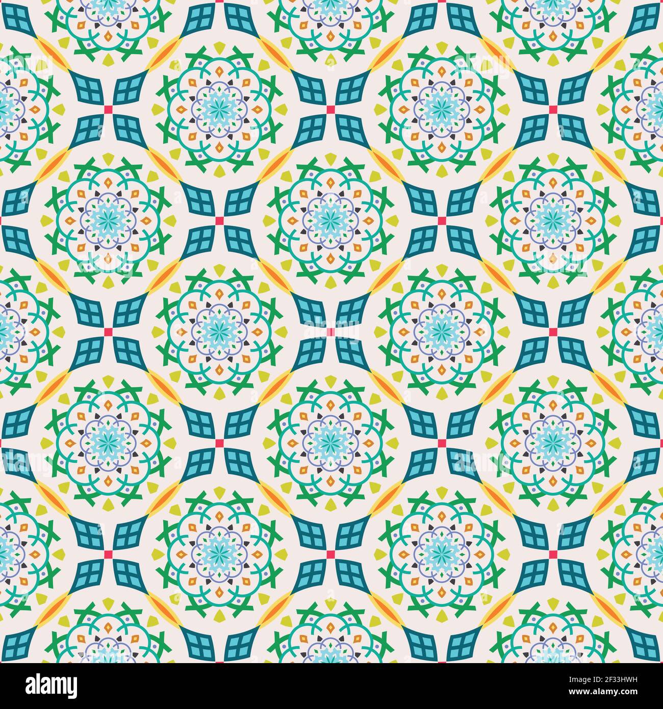 Vektor nahtlose Muster. islamische und arabische Musterfliesen. Moderne, stilvolle Textur mit Mandala-Design. Geometrisches Raster wird wiederholt. Einfaches Grafikdesign. Stock Vektor